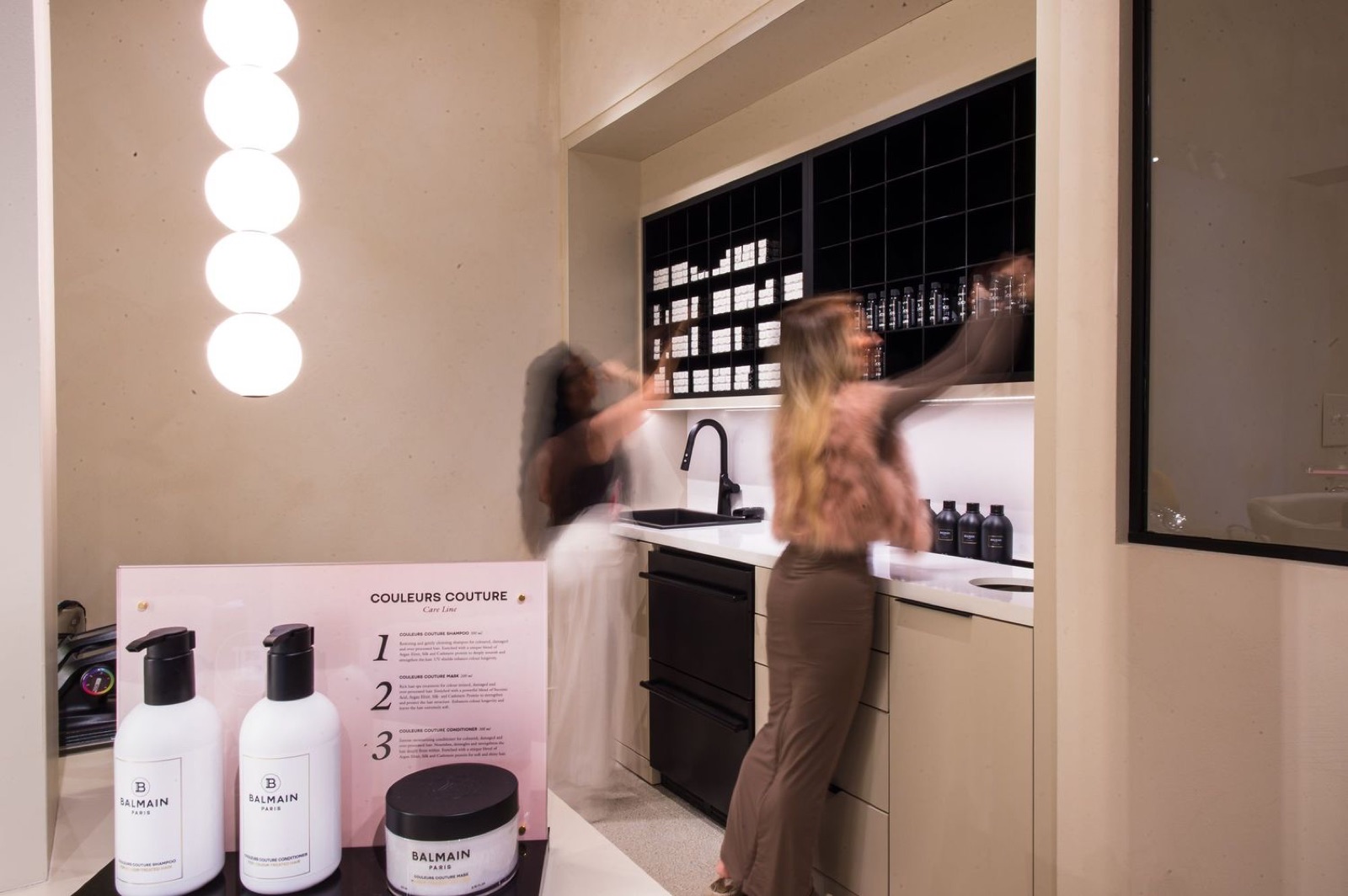 Balmain color station inside Studio Beige